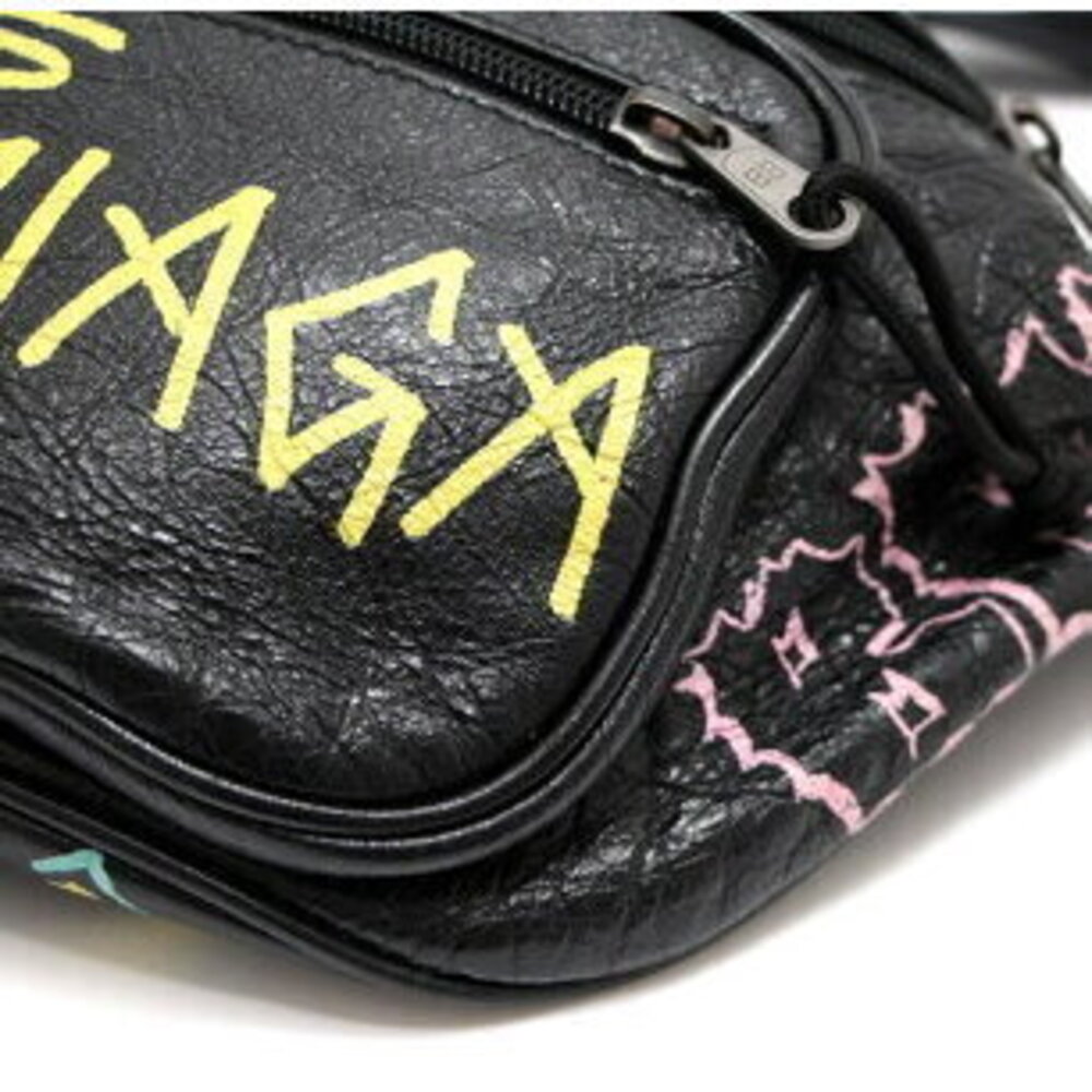 Balenciaga Graffiti Explorer Body Bum Crossbody Belt Bag Black Multicolor - Picture 4 of 6